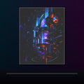 Orbiting Archive Engine original KOSVYRE poster displayed in a dark psychedelic gallery setting