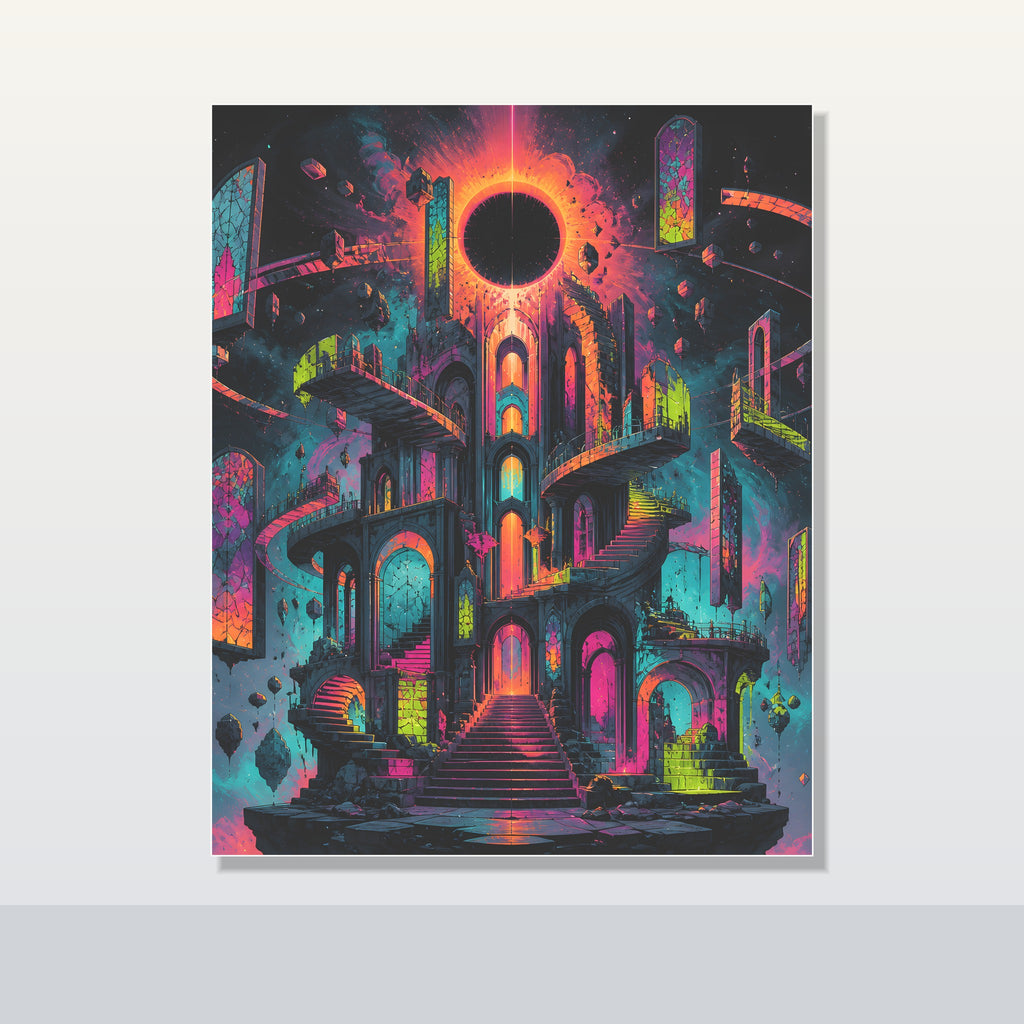 Orbiting Cathedral original KOSVYRE poster shown on a clean unframed display