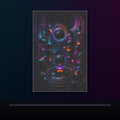 Orbitless Marble Choir original KOSVYRE poster displayed in a dark psychedelic gallery setting