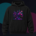 Packet Loss Orchard original KOSVYRE design on a black hoodie against a graphite studio background