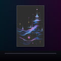 Pale Signal Pavilions original KOSVYRE poster displayed in a dark psychedelic gallery setting