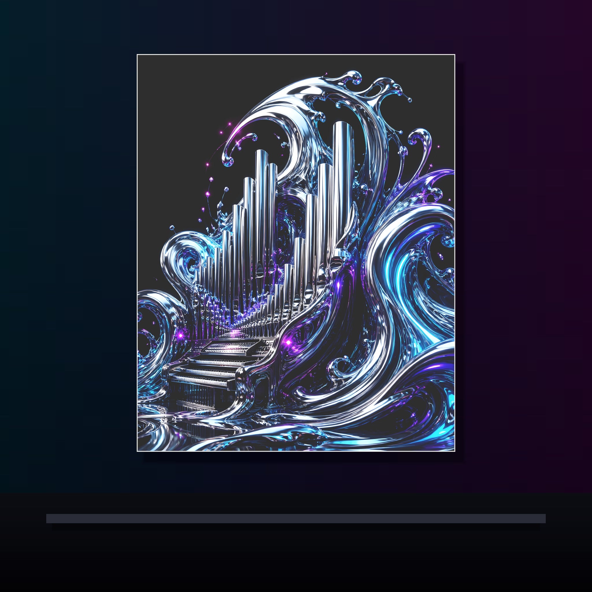 Periscope Chapel original KOSVYRE poster displayed in a dark psychedelic gallery setting