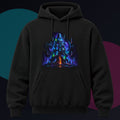 Polyphonic Monolith original KOSVYRE design on a black hoodie against a graphite studio background