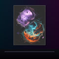 Portal Weather Study original KOSVYRE poster displayed in a dark psychedelic gallery setting