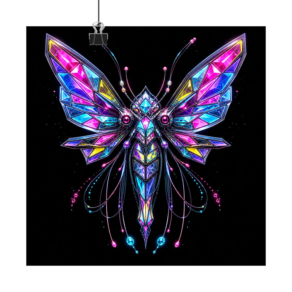 Prism Moth Relay original KOSVYRE art print displayed with binder clips