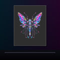 Prism Moth Relay original KOSVYRE poster displayed in a dark psychedelic gallery setting