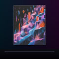 Prism Quarry Choir original KOSVYRE poster displayed in a dark psychedelic gallery setting