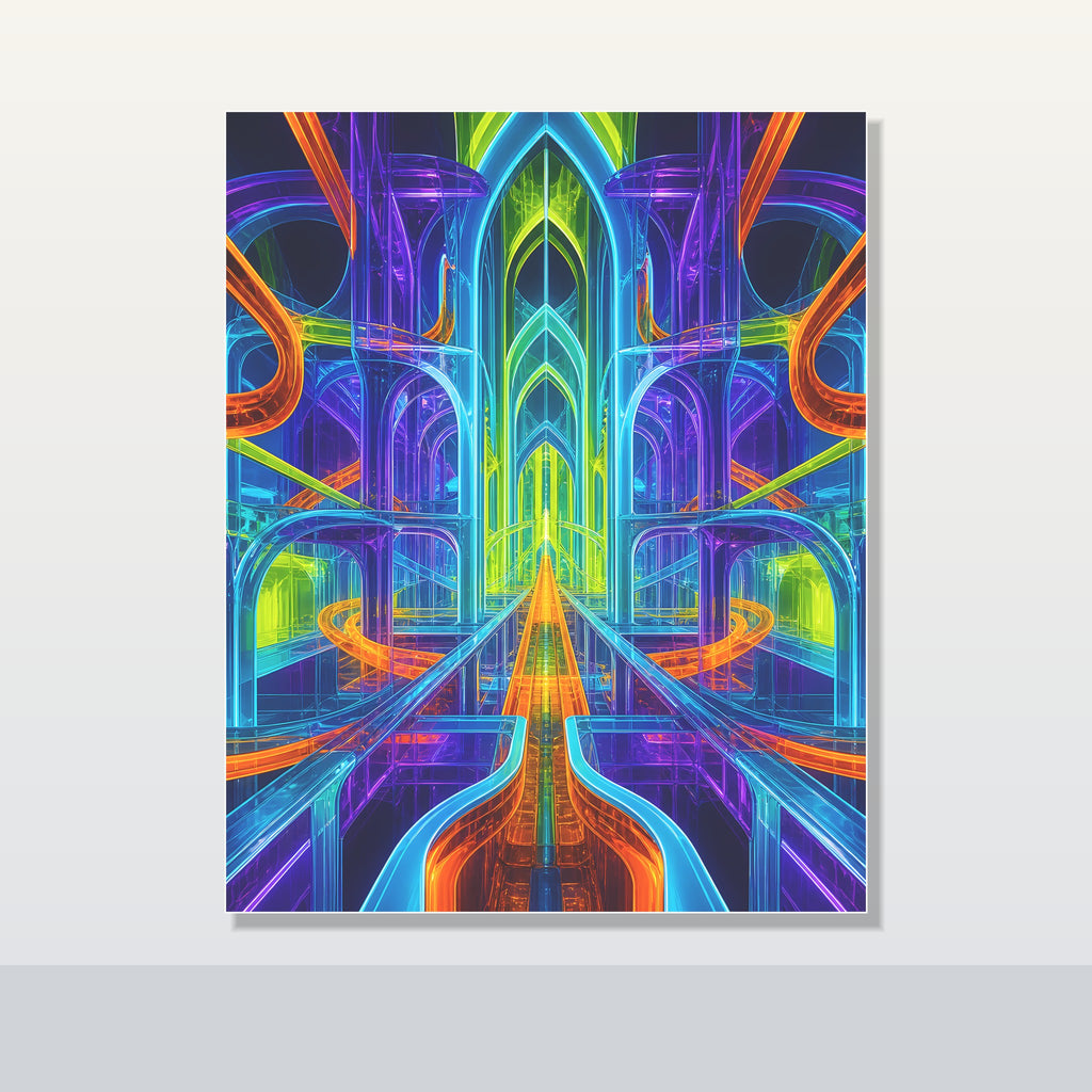 Prism Rail Cathedral original KOSVYRE poster shown on a clean unframed display