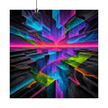 Prismatic Fault Garden original KOSVYRE art print displayed with binder clips