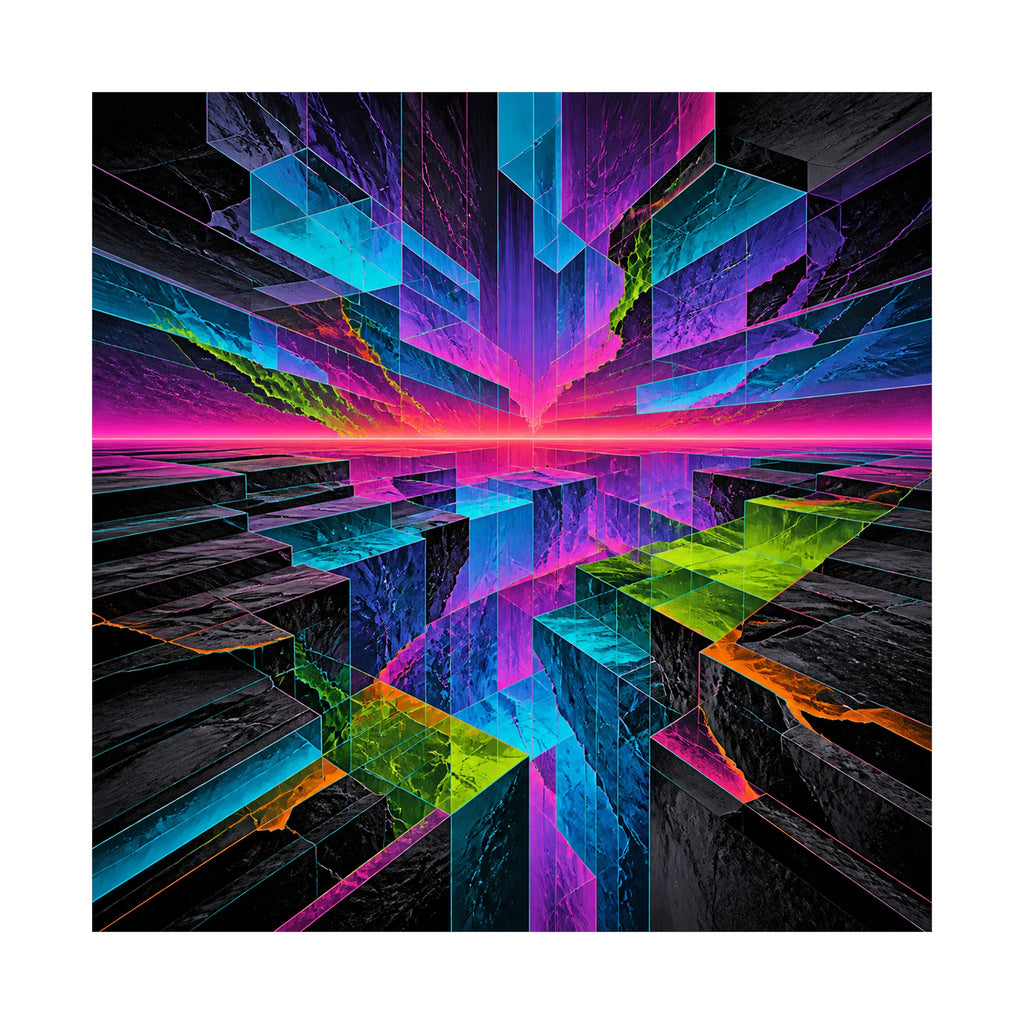 Prismatic Fault Garden original KOSVYRE art print shown on a clean white display