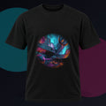 Pulse Foundry original KOSVYRE design on a black graphic tee against a graphite studio background