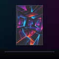 Pulse Geometry Chamber original KOSVYRE poster displayed in a dark psychedelic gallery setting