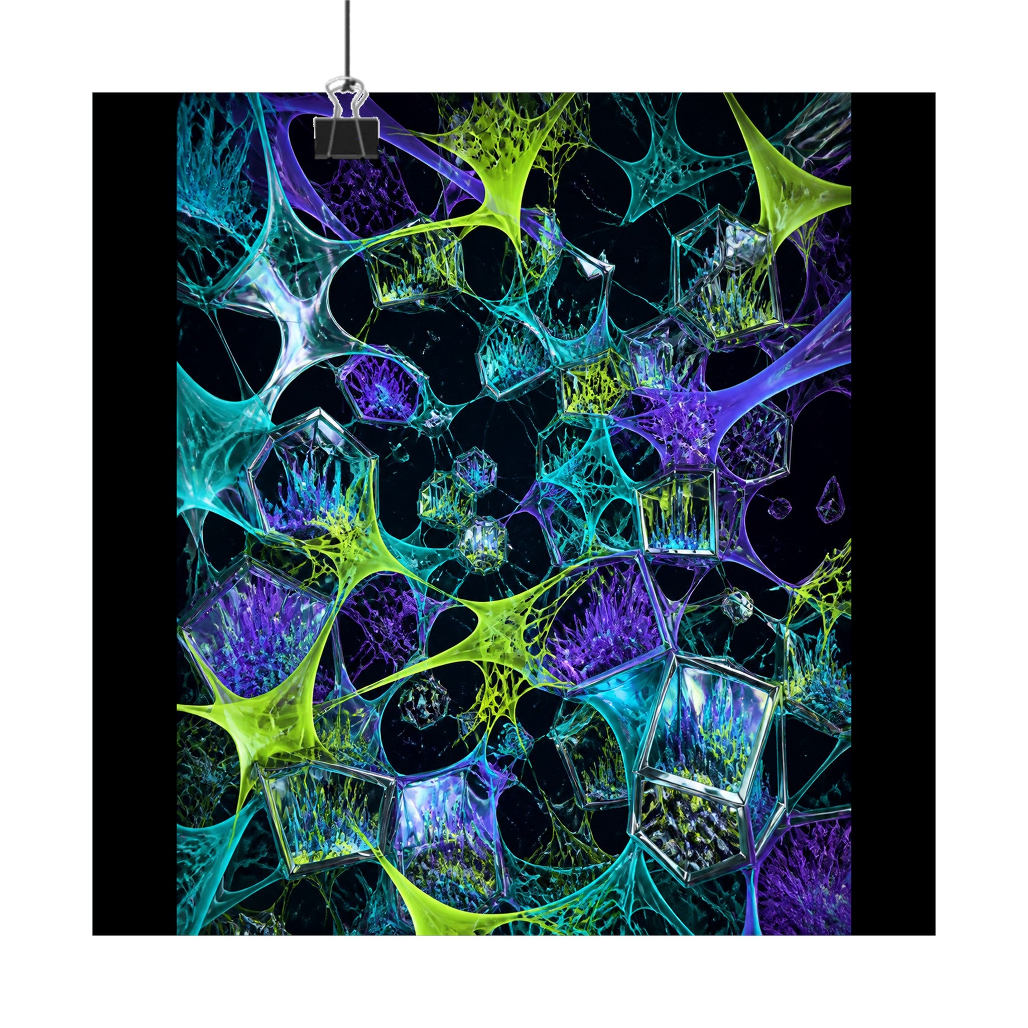 Pulse Habitat original KOSVYRE art print displayed with binder clips
