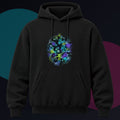 Pulse Habitat original KOSVYRE design on a black hoodie against a graphite studio background