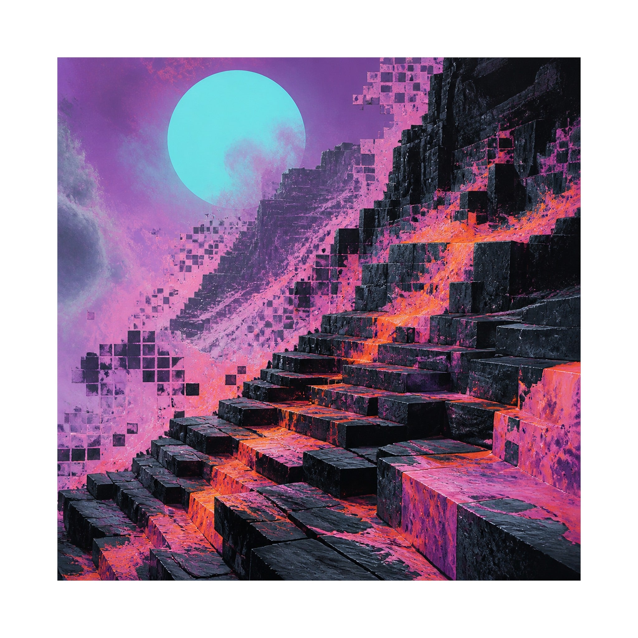 Raster Moon Quarry original KOSVYRE art print shown on a clean white display