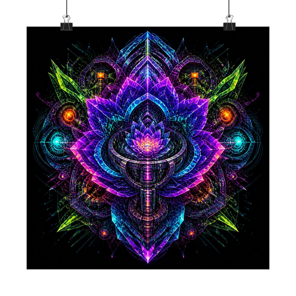 Recursion Engine Bloom original KOSVYRE art print displayed with binder clips