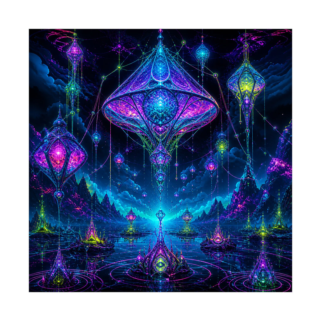 Recursive Lantern Field original KOSVYRE art print shown on a clean white display