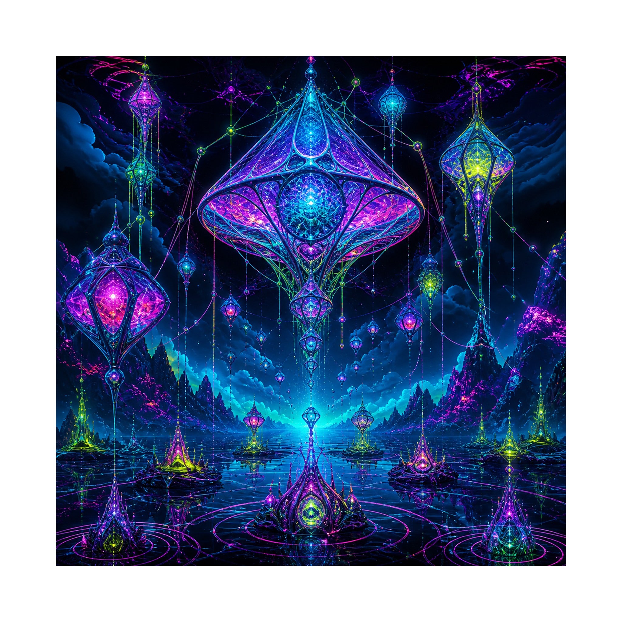 Recursive Lantern Field original KOSVYRE art print shown on a clean white display
