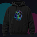 Recursive Mineral Choir original KOSVYRE design on a black hoodie against a graphite studio background