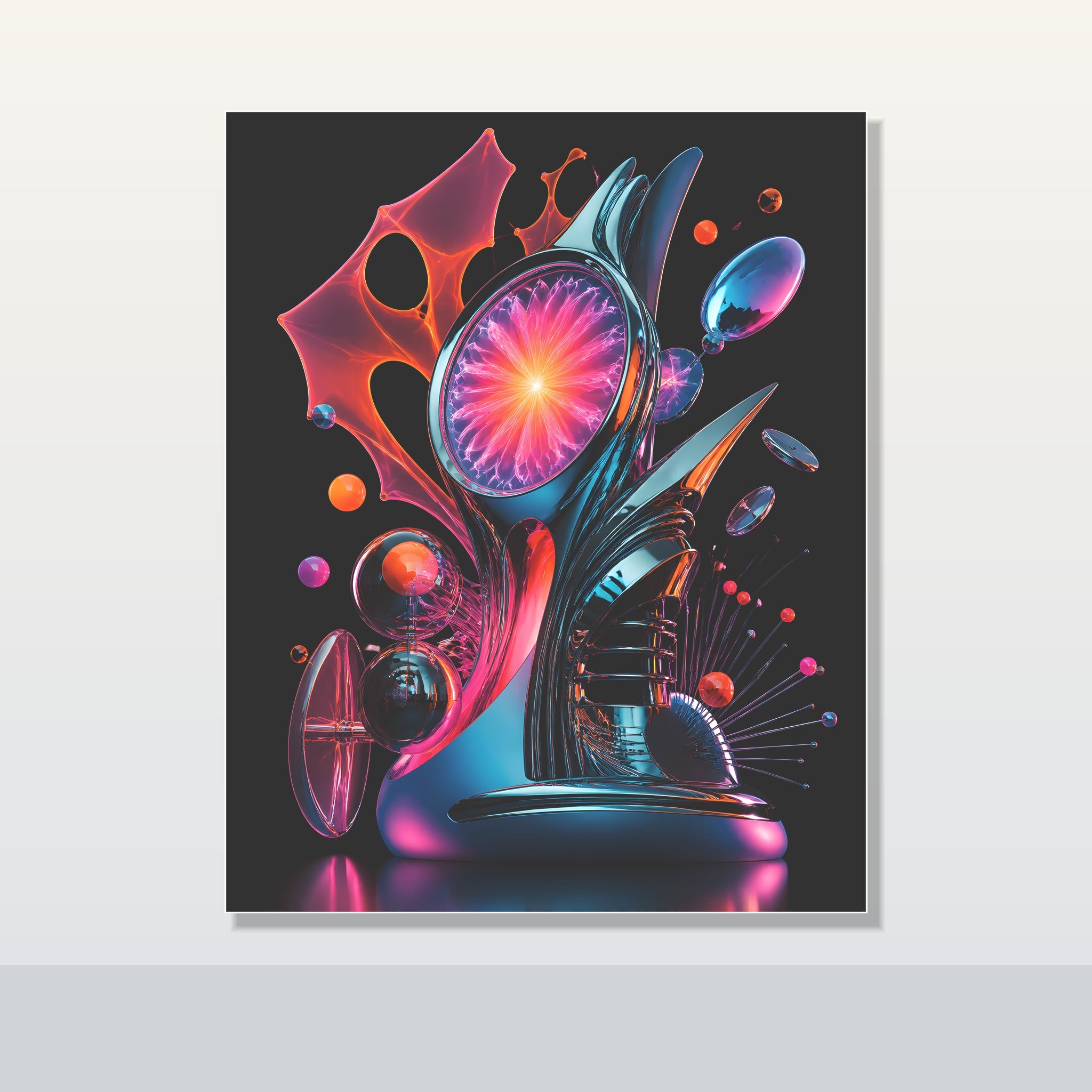 Retro Signal Bloom original KOSVYRE poster shown on a clean unframed display