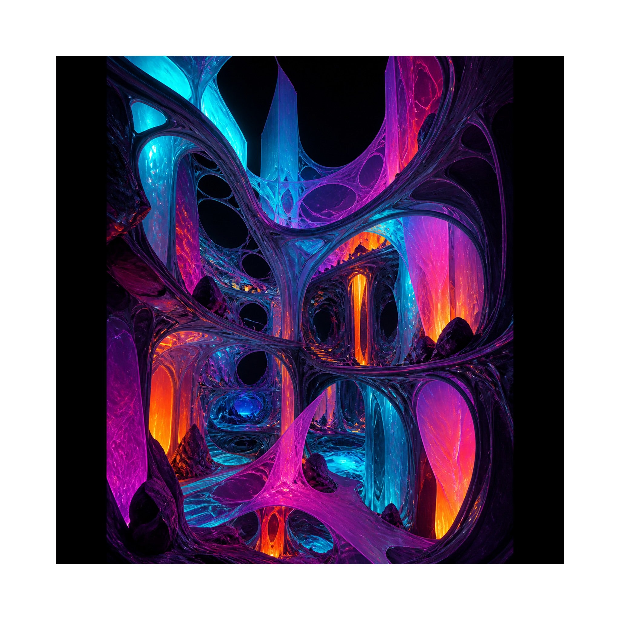 Rootless Atrium original KOSVYRE art print shown on a clean white display