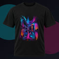 Rootless Atrium original KOSVYRE design on a black graphic tee against a graphite studio background