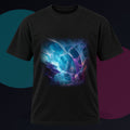 Rootless Weather Cathedral original KOSVYRE design on a black graphic tee against a graphite studio background