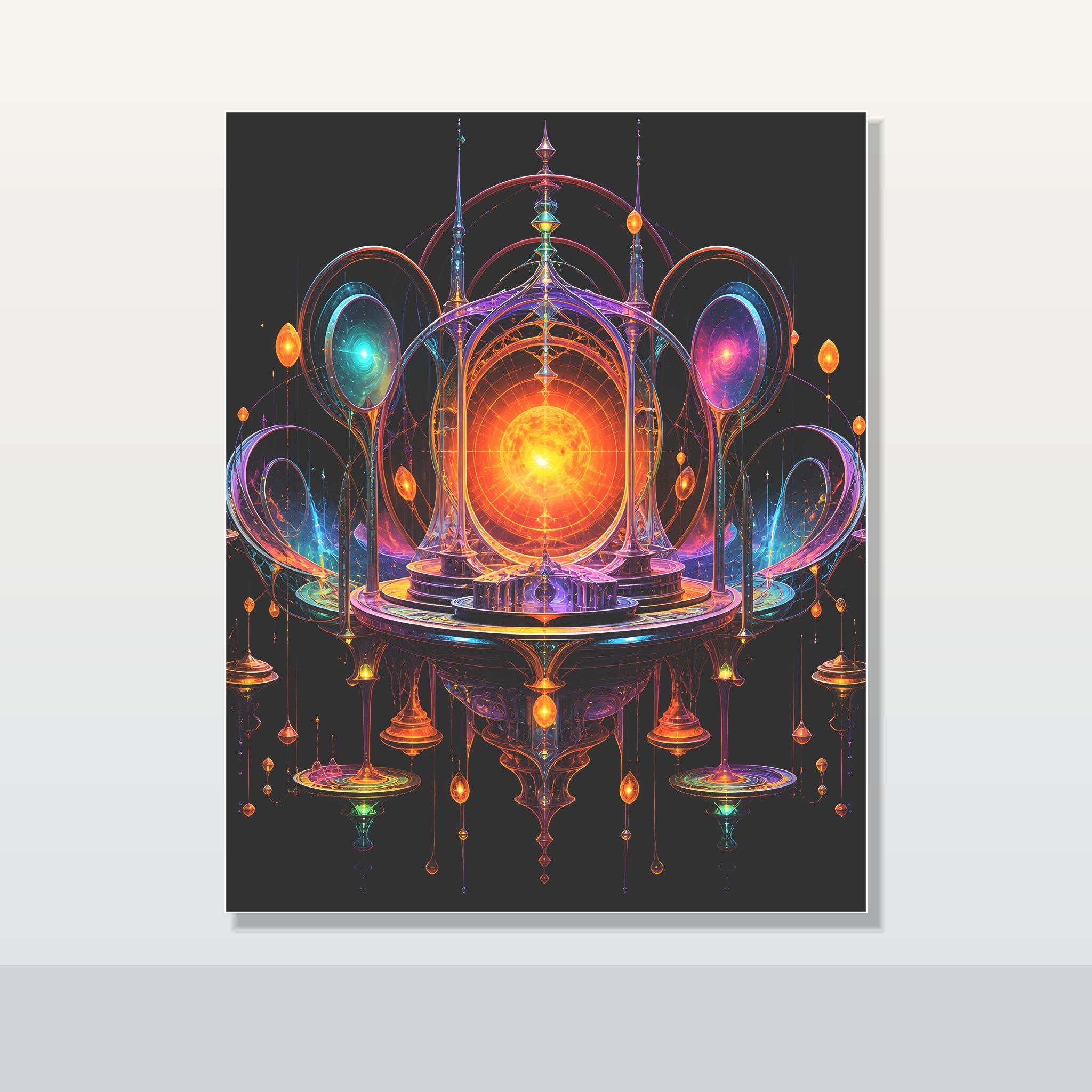Saffron Void Observatory original KOSVYRE poster shown on a clean unframed display