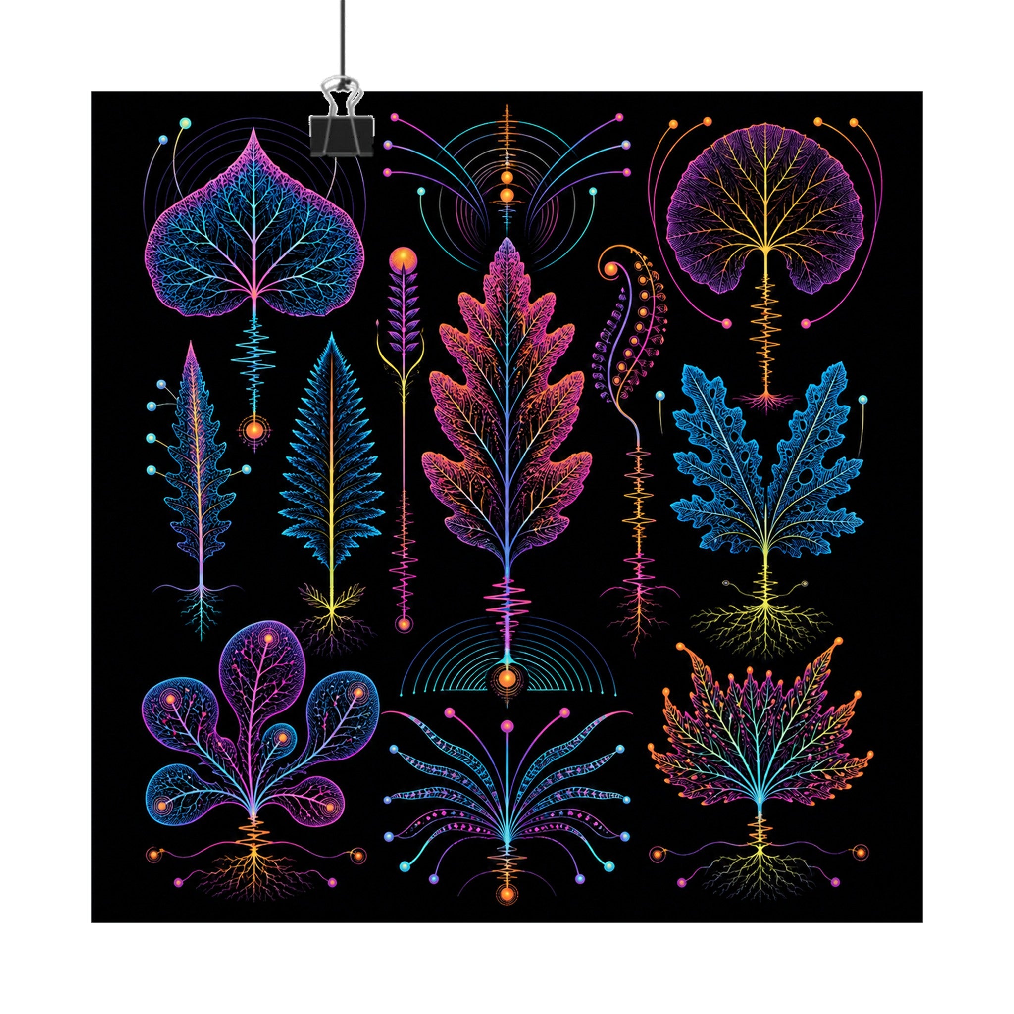 Signal Herbarium original KOSVYRE art print displayed with binder clips