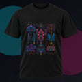 Signal Herbarium original KOSVYRE design on a black graphic tee against a graphite studio background