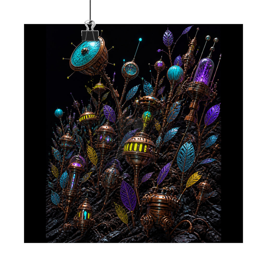 Signal Machine Orchard original KOSVYRE art print displayed with binder clips