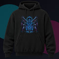 Signal Orchard original KOSVYRE design on a black hoodie against a graphite studio background