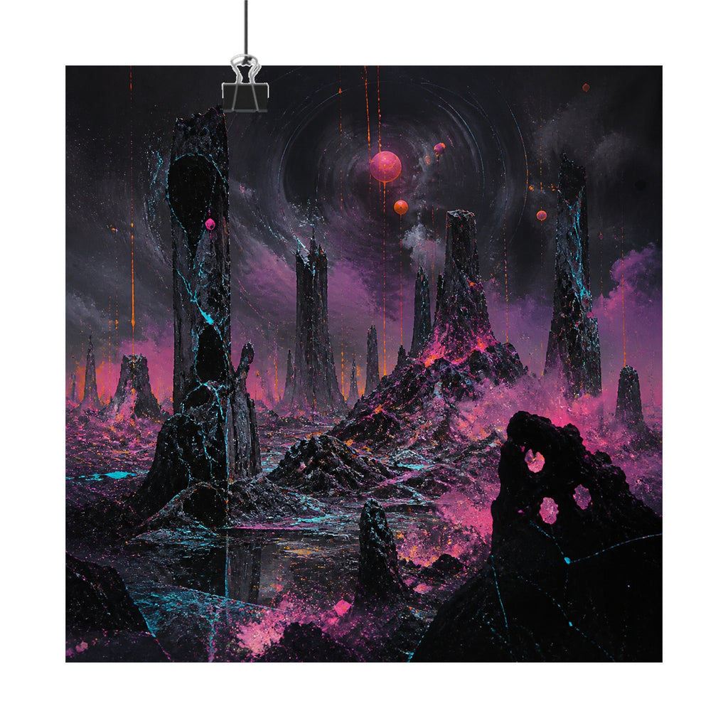 Signal Salt Ruins original KOSVYRE art print displayed with binder clips