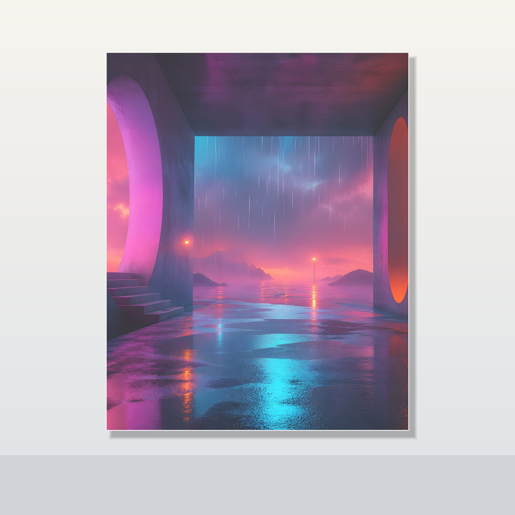Soft Exit Under Rain original KOSVYRE poster shown on a clean unframed display