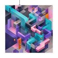 Soft Geometry Engine original KOSVYRE art print displayed with binder clips