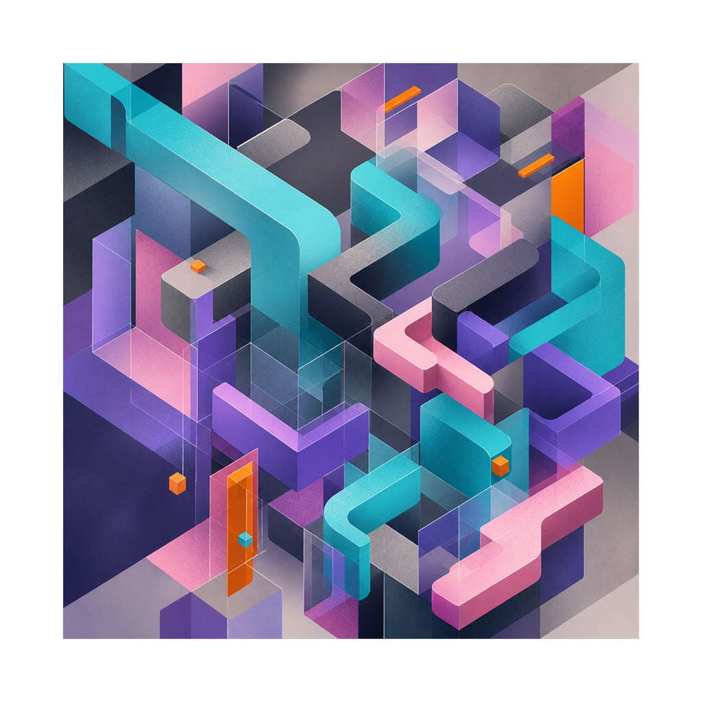 Soft Geometry Engine original KOSVYRE art print shown on a clean white display