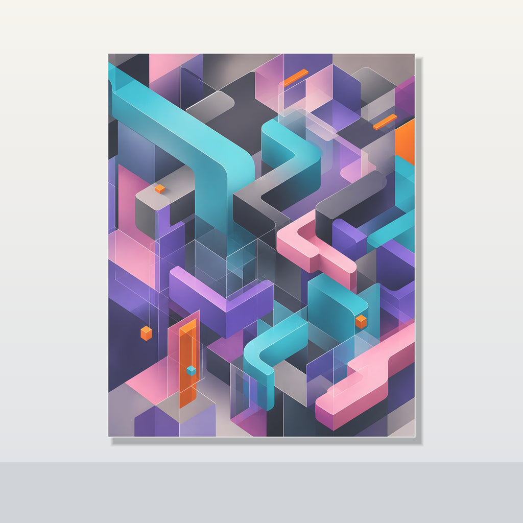 Soft Geometry Engine original KOSVYRE poster shown on a clean unframed display
