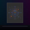 Spectral Cartography original KOSVYRE poster displayed in a dark psychedelic gallery setting