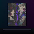 Static Limestone Memory original KOSVYRE poster displayed in a dark psychedelic gallery setting