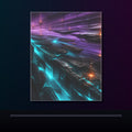 Substrate Meridian original KOSVYRE poster displayed in a dark psychedelic gallery setting