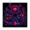 Sunsetless Arcade Ruin original KOSVYRE art print displayed with binder clips