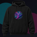 Suture Meadow Protocol original KOSVYRE design on a black hoodie against a graphite studio background
