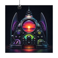 Synthetic Sunset Machine original KOSVYRE art print displayed with binder clips