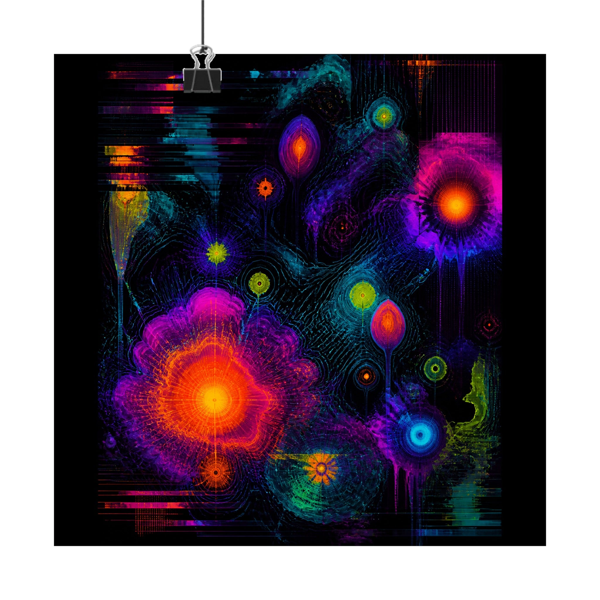 Thermal Bloom Archive original KOSVYRE art print displayed with binder clips