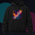 Thermal Bloom Relay original KOSVYRE design on a black hoodie against a graphite studio background