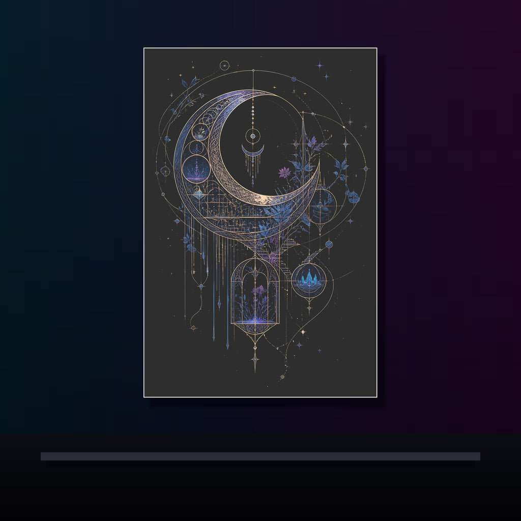 Threaded Moon Archive original KOSVYRE poster displayed in a dark psychedelic gallery setting