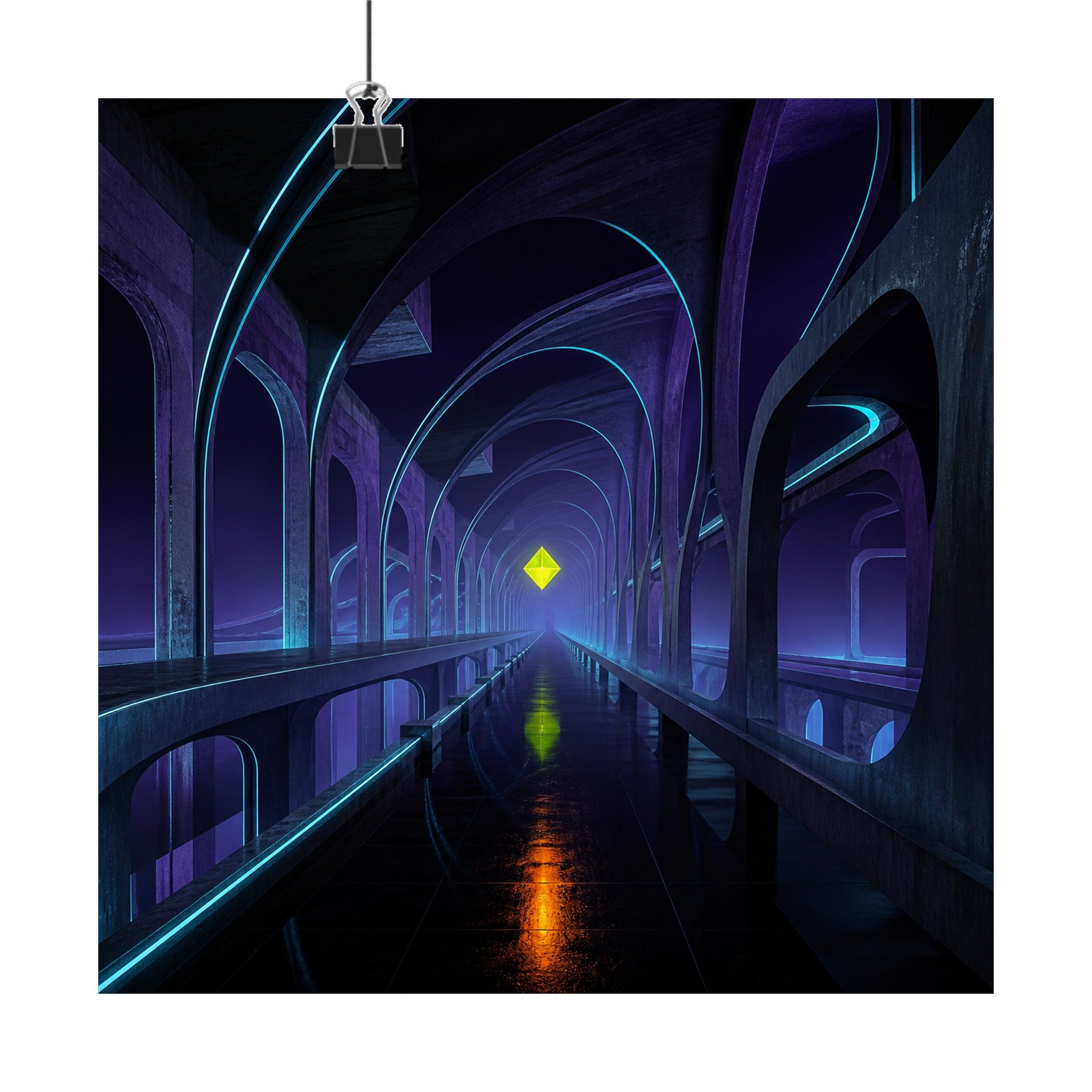 Transit of Zero original KOSVYRE art print displayed with binder clips