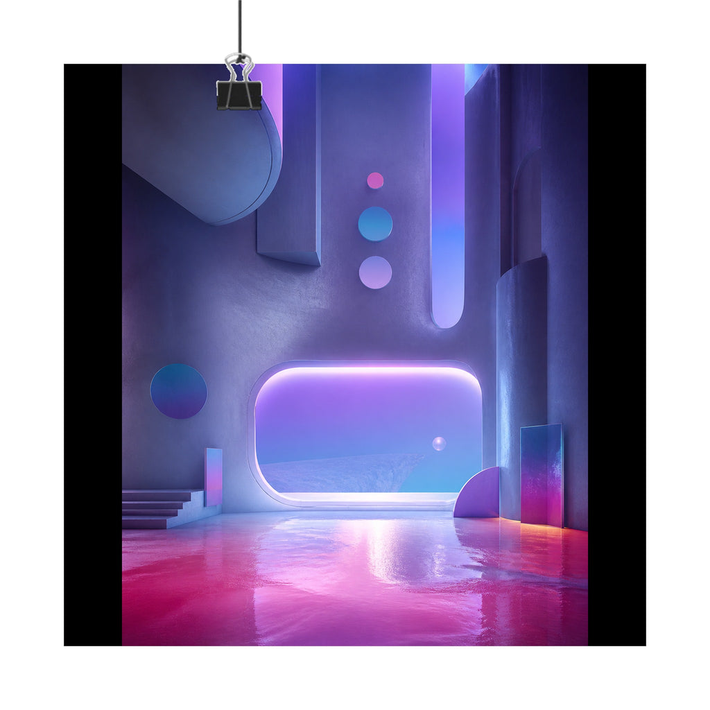 Ultraviolet Dream Terminal original KOSVYRE art print displayed with binder clips
