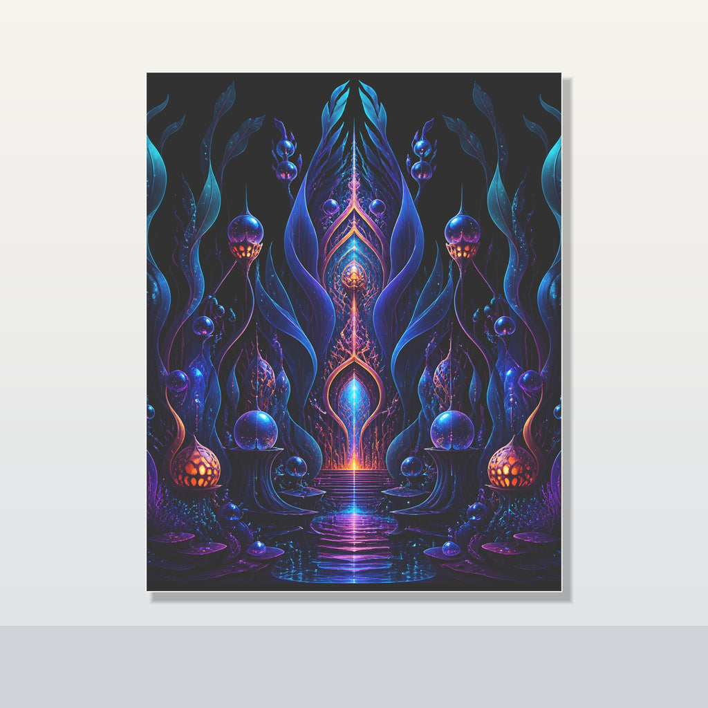 Ultraviolet Kelp Cathedral original KOSVYRE poster shown on a clean unframed display