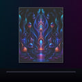 Ultraviolet Kelp Cathedral original KOSVYRE poster displayed in a dark psychedelic gallery setting